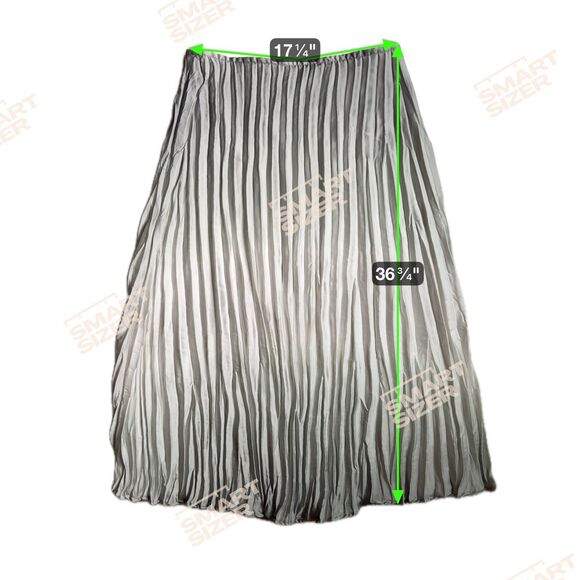 Chicos Dip Dye Crinkle Pleated Maxi Skirt Size XL Green Ombre Lined Coastal Boho - Picture 6 of 8